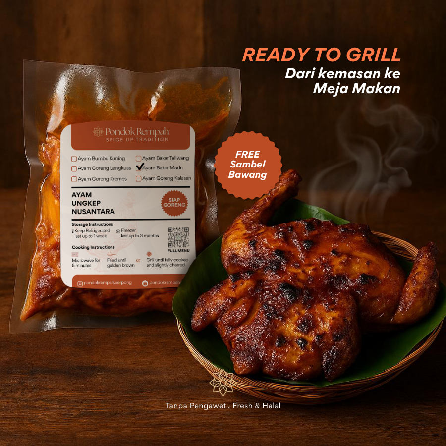 

Ayam Bakar Madu 1 Ekor – Lauk Siap Goreng, Panggang Praktis & Gurih Rempah