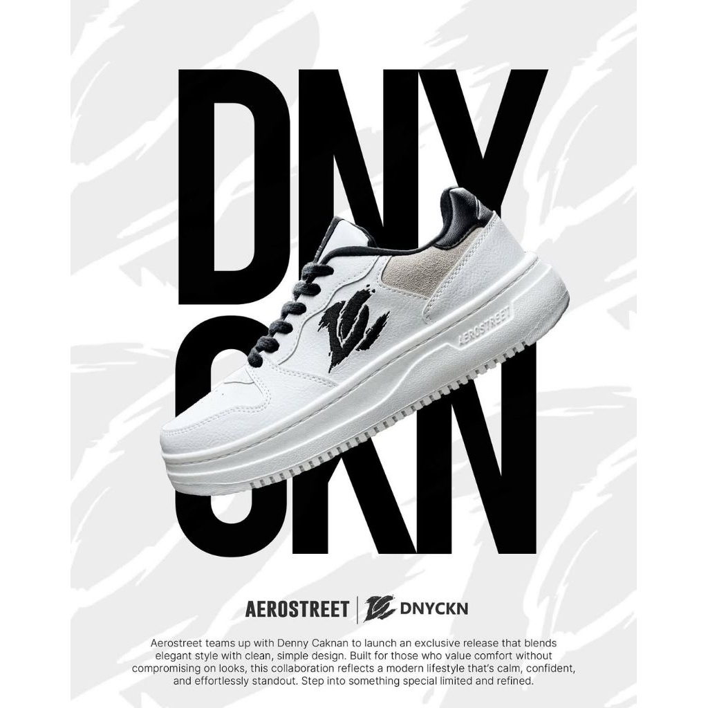 Aerostreet x Denny Caknan 37 - 44 Putih Hitam | Aerostreet Denny Caknan | Sepatu Denny Caknan