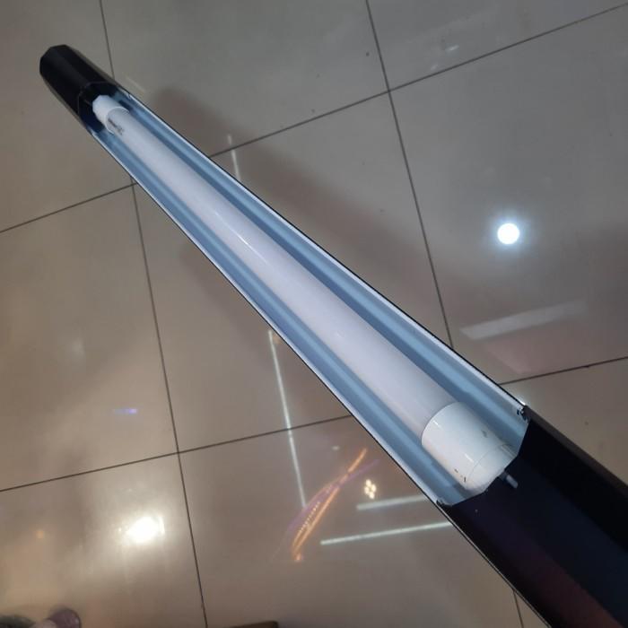 Kap Lampu TL Bambu 1x36 / 1x18 Segi 8 SUN 150cm Housing Bambu Segi