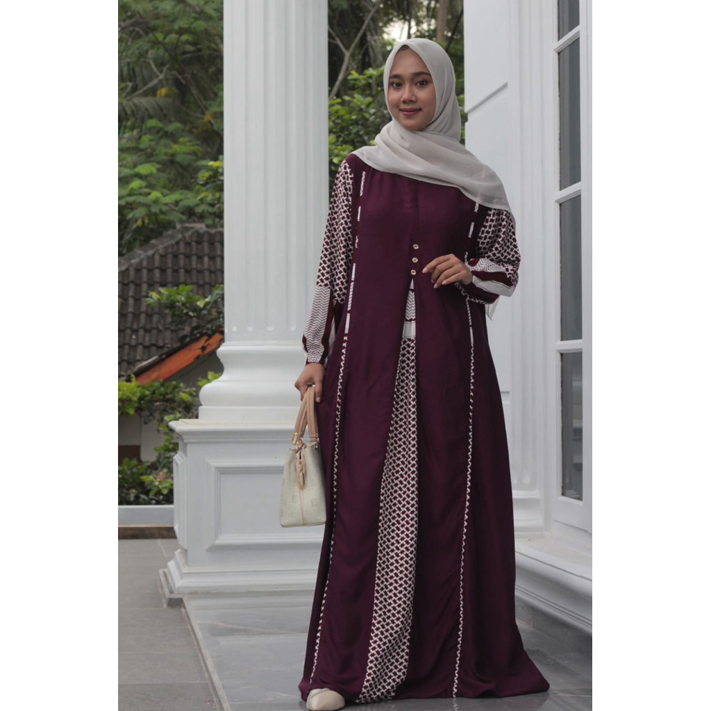 Dns-Ghaniya Dress Gamis berbahan Rayon twill higt quality mix Rayon Diamond Gamis rayon kekinian