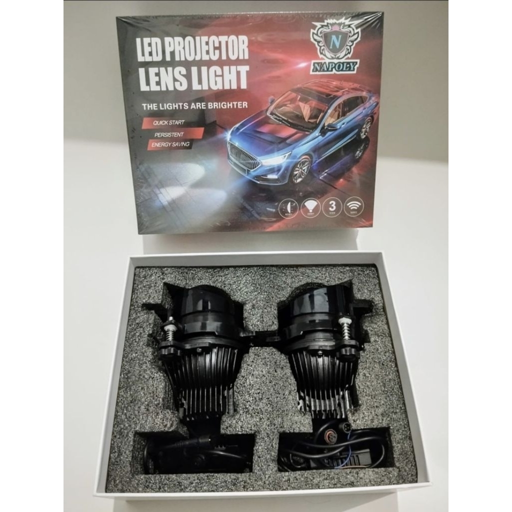 NAPOLY Biled Foglamp Projector 3 Inch Toyota PNP 3warna