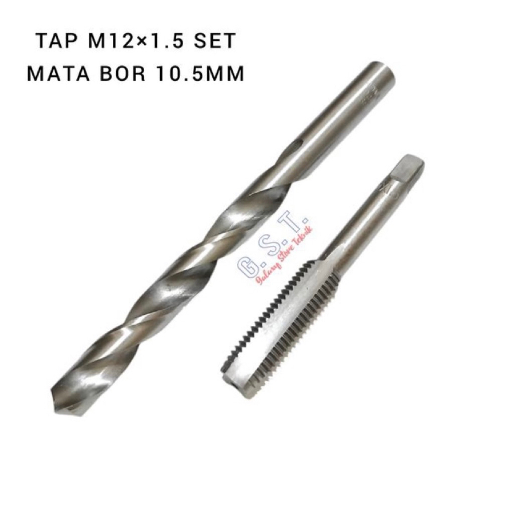Tap set mata bor lubang Oli Honda Yamaha Tap M12x1.5 set mata bor 10.5mm