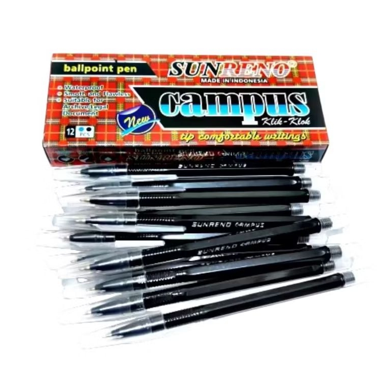 

Ballpoint Pen SUNRENO Campus klik-klok isi 12pcs