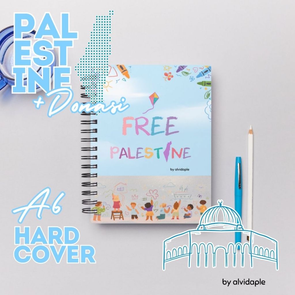 

Note Book Hardcover A6 Free Palestine Palestina Blue Sky By alvidaple