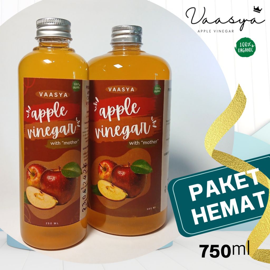

Vaasya cuka apel premium original with mother untuk kesehatan dan diet 750ml
