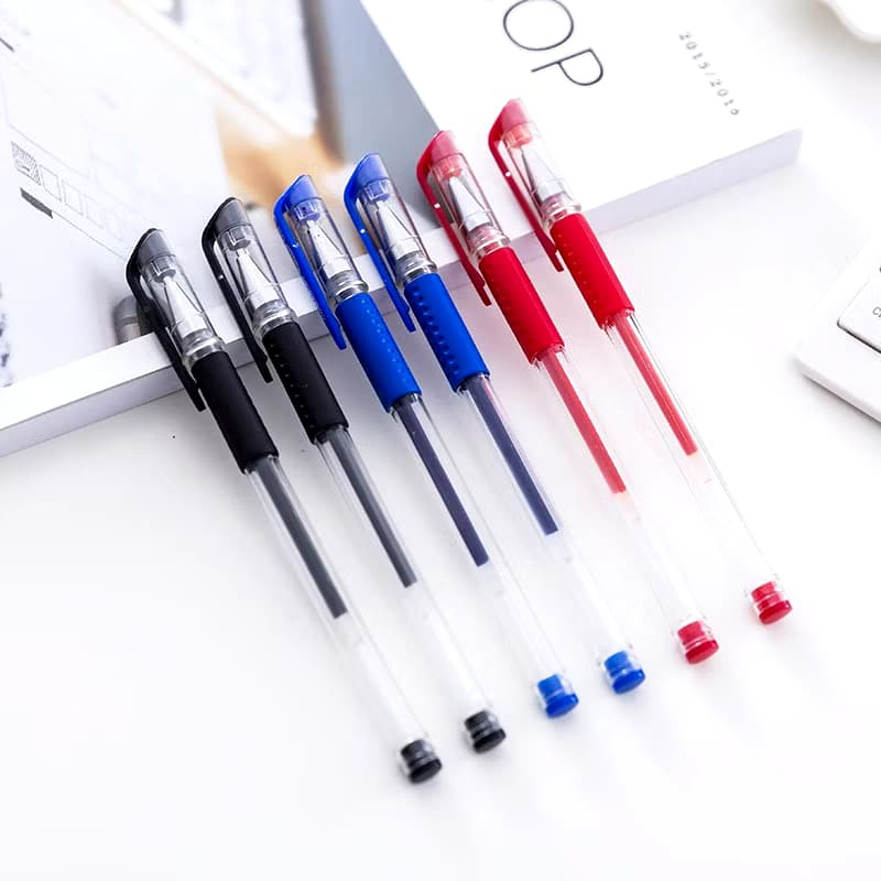 

HOMIVY Pulpen Gel Ink 0.5Mm Alat Tulis Kantor Sekolah Pena Pen Tinta Cair Standart Warna Merah Hitam Biru