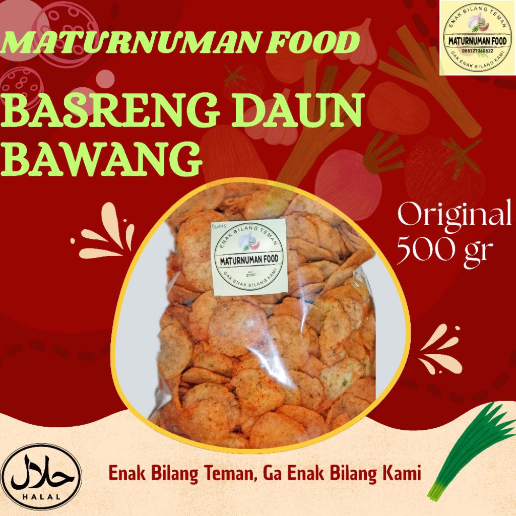 

500gr BASRENG DAUN BAWANG ORIGINAL by MATURNUMAN FOOD
