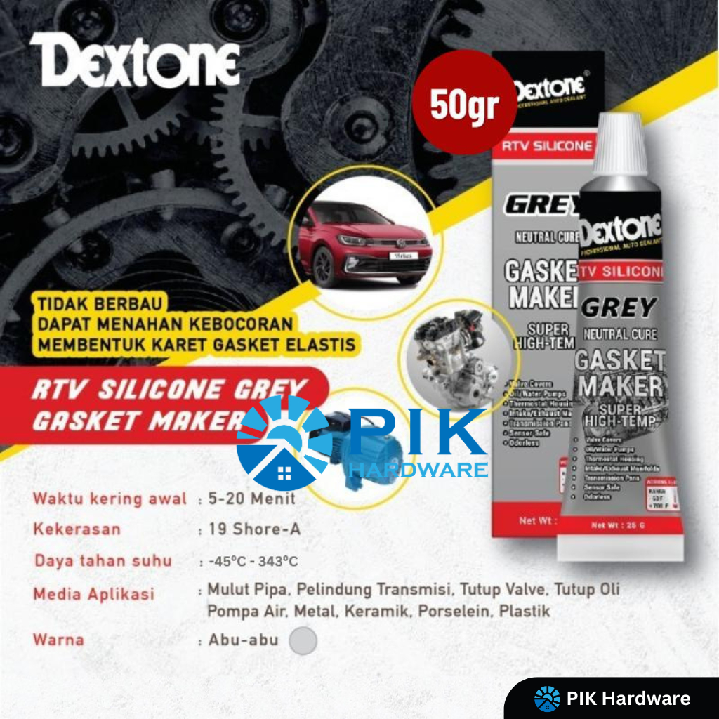 LEM GASKET DEXTONE NETRAL GREY - SUPER SEALER RTV TAHAN PANAS