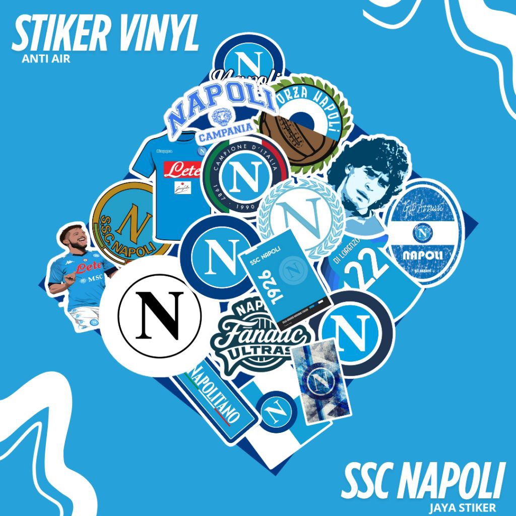 

stiker vinyl anti air karakter gambar sepak bola SSC Napoli Italia, cocok untuk hp Tumbler laptop dll.