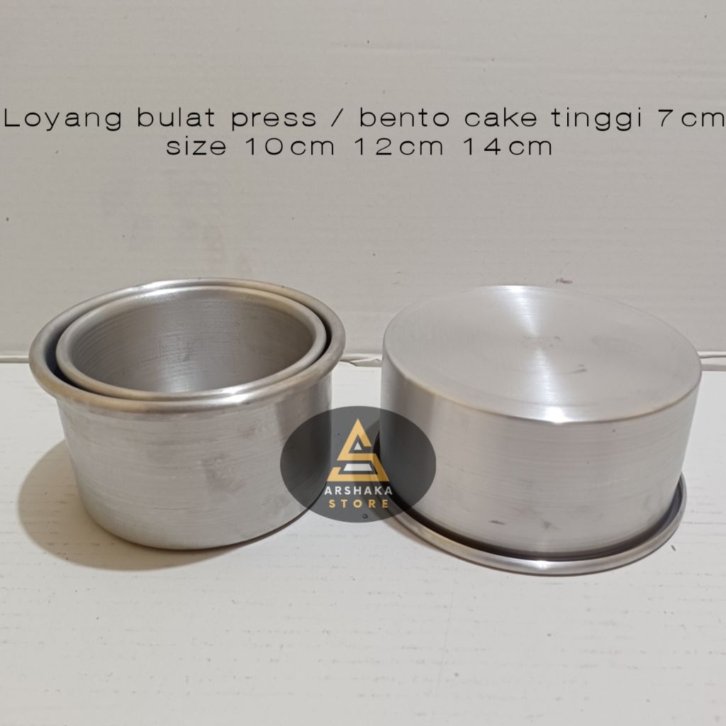 loyang bulat press mini bento cake / korean cake bahan almunium. size 10cm 12cm 14cm tinggi 7cm
