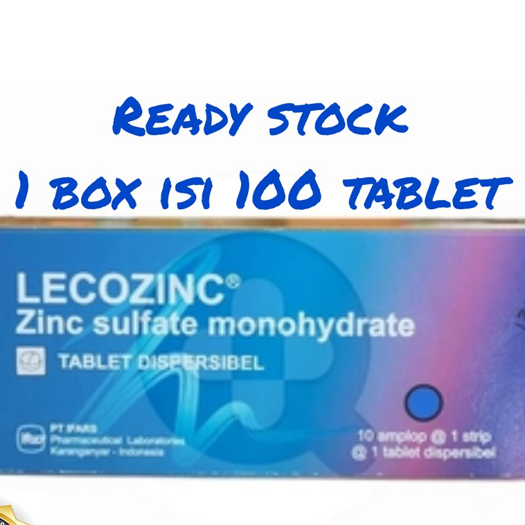 ZINC Sulfate Monohydrate 20 mg LECOZINC 1 Box isi 100 Tablet dispersibel ORI