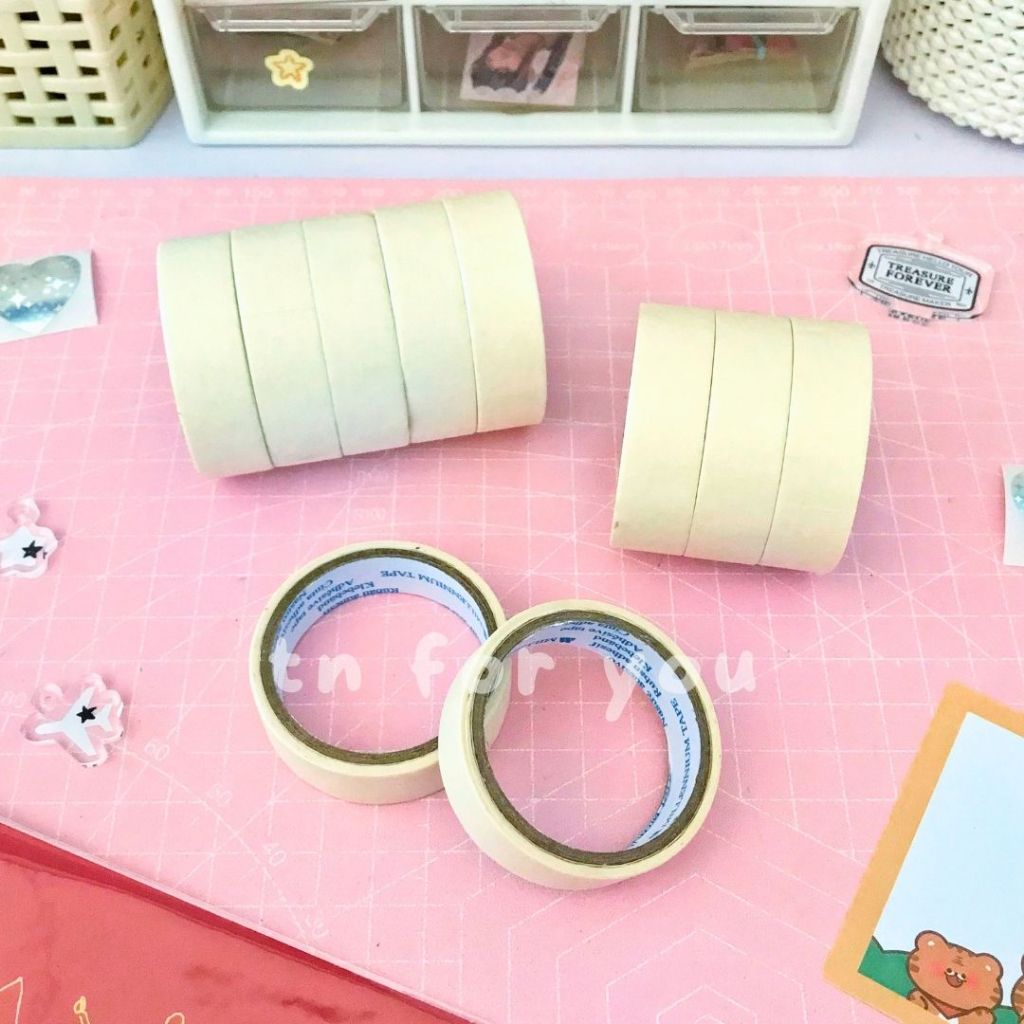 Masking Tape Lakban Isolasi Selotip Kertas 3/4 15mm Kecil Roll Painting Lukis Packing Ecer Satuan