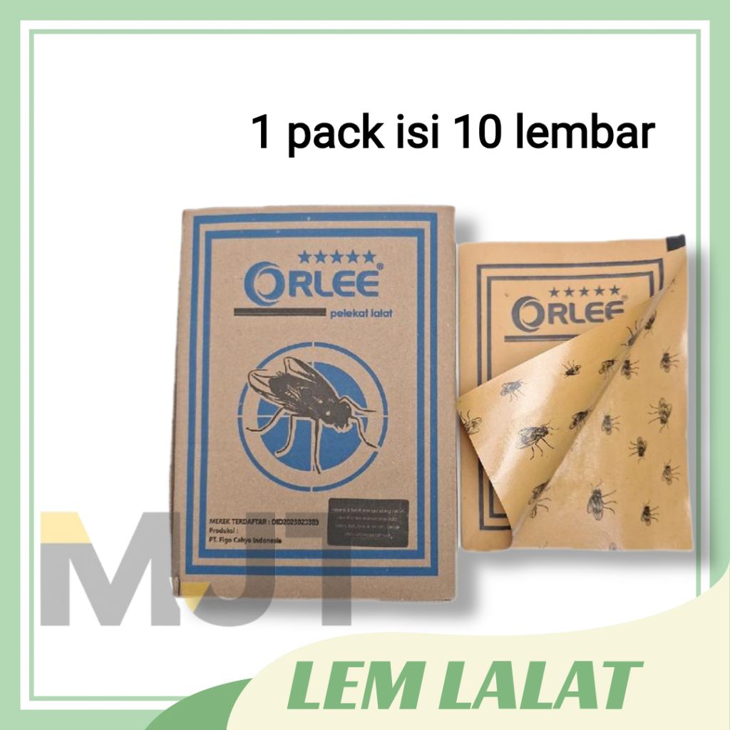 Orlee lem perekat lalat / kertas lem lalat / lem lalat / lem perangkap lalat isi 10 lembar