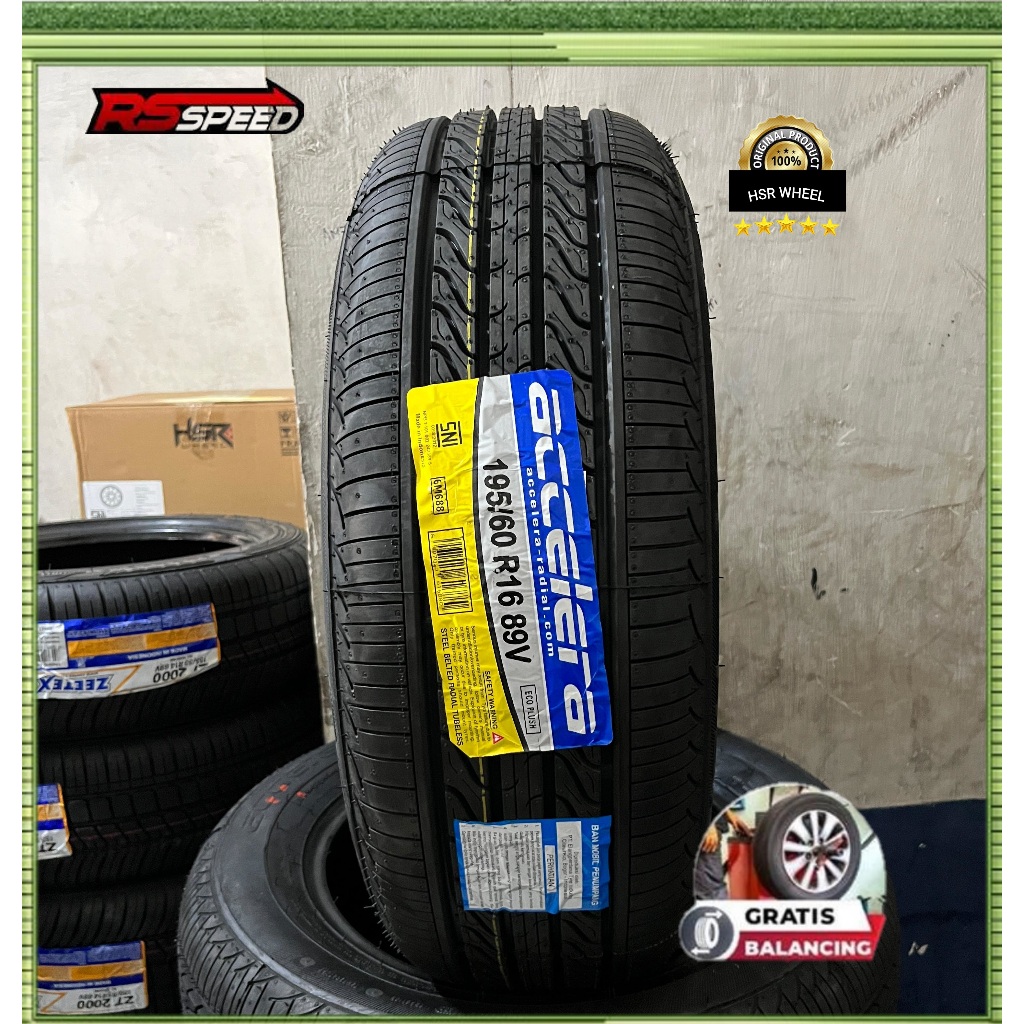 Ban Standar Mobil BRV Ring 16 Ukuran 195 60 R16 Merek Accelera Ecoplush Ban Mobil Tubles R 16