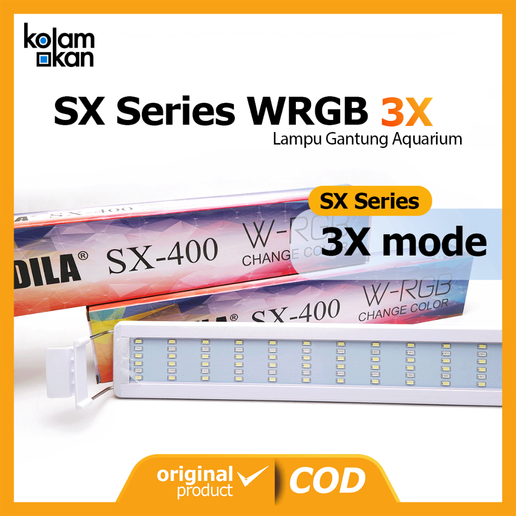 Lampu Aquarium KANDILA SX 200 300 400 500 600 800 1000 LED Aquascape 3X Mode WRGB