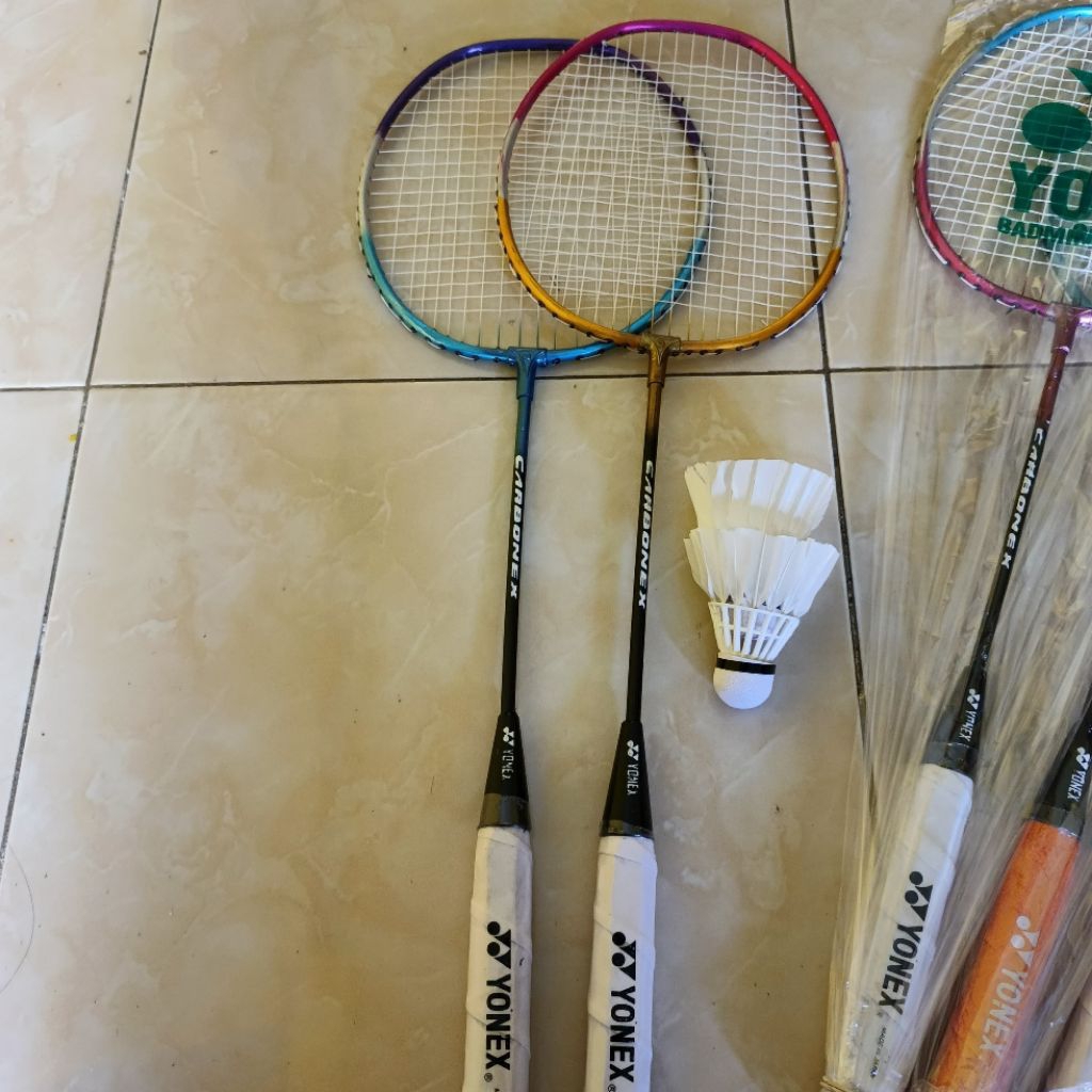 sepasang raket anak bonus kok isi 2 raket 2 cock siap main