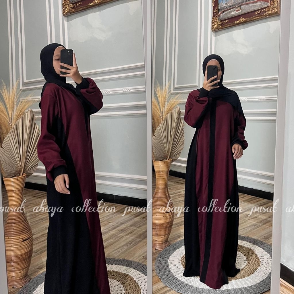 promo murah abaya GARIS DUA hitam abaya arab abaya gamis remaja wanita abaya kekinian abaya