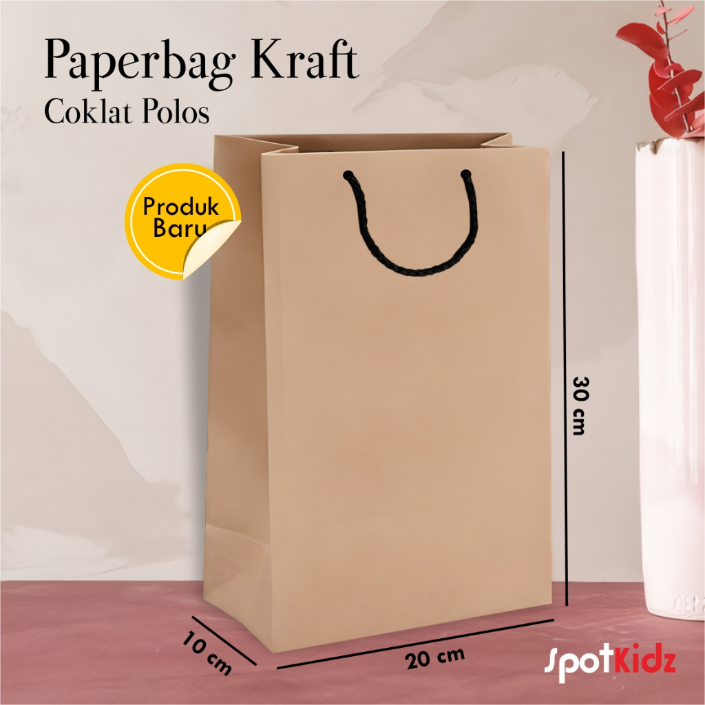

PAPER BAG POLOS KRAFT COKLAT READY STOCK SATUAN - TAS HAJATAN / KADO ULANG TAHUN - PAPER BAG MURAH