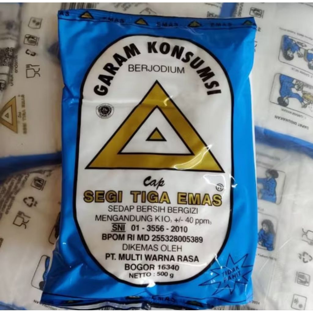 

Garam Cap Segi Tiga Mas 500gr GARAM KONSUMSI BERYODIUM BERKUALITAS