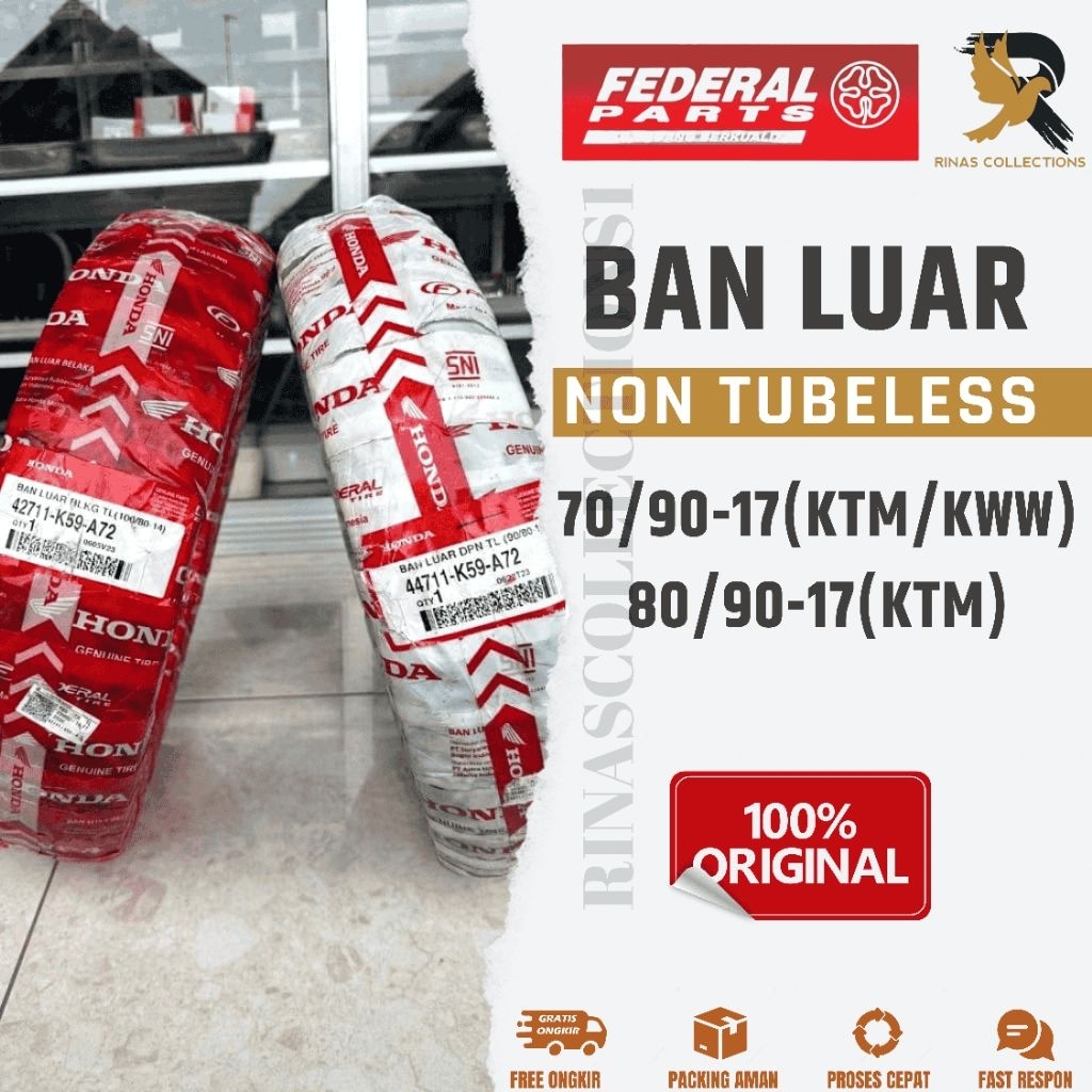 BAN LUAR 70/90 80/90-17 REVO/SUPRA/SUPRA125 HONDA FEDERAL
