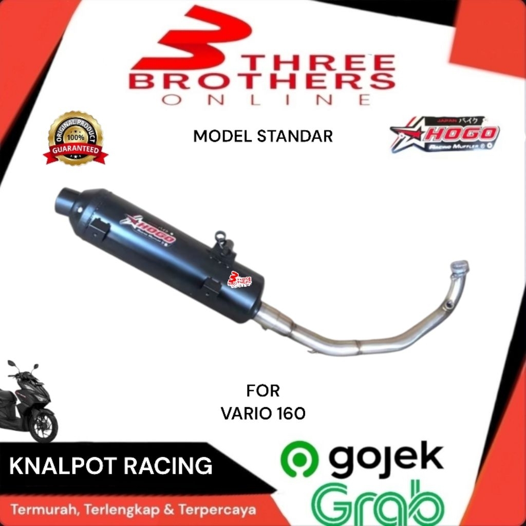 Knalpot standar standard racing Vario 160 hogo leher stainless steel