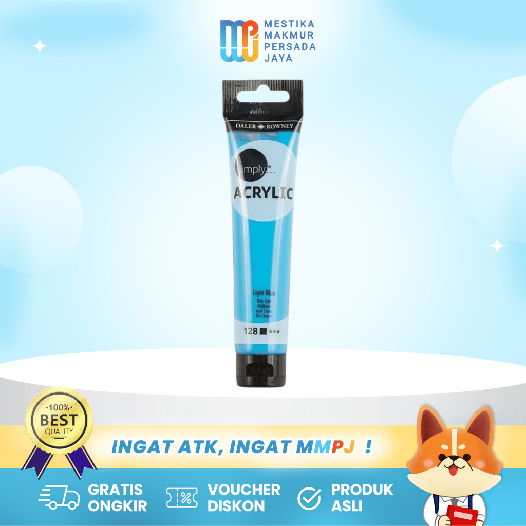 

Daler Rowney Simply Acrylic Paint - Cat Akrilik Light Blue 75 Ml 126975128