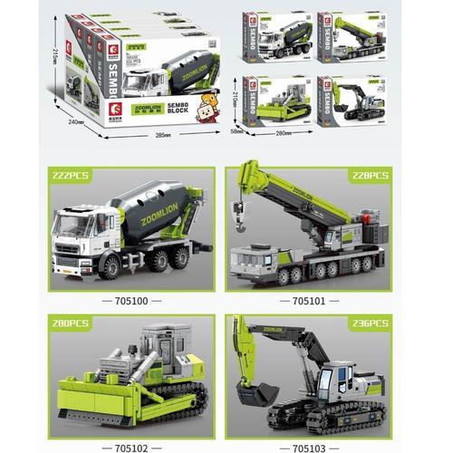 Mainan Edukasi Bricks Balok Sembo Truck Konstruksi Zoomlion  DB705100 TS 1450
