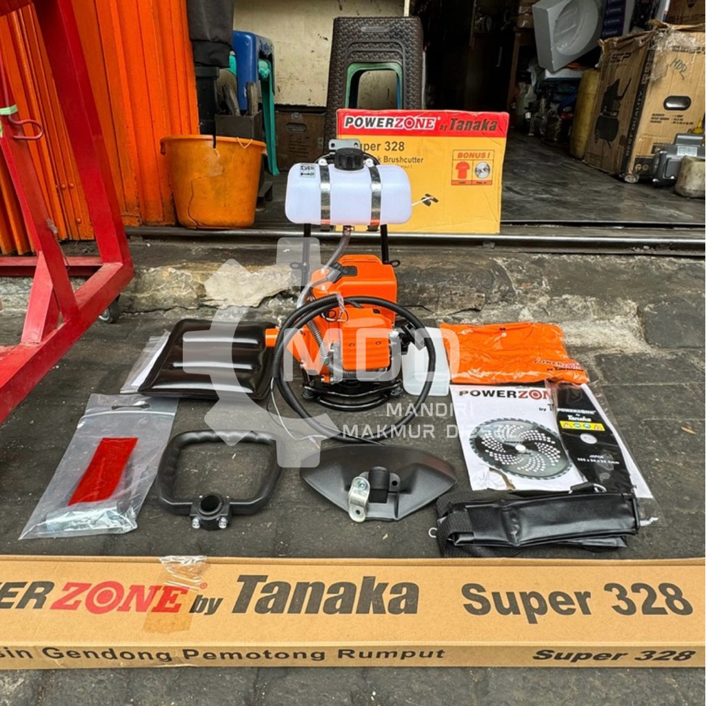 SUPER 328 BRUSH CUTTER POWERZONE BY TANAKA 2 TAK MESIN BABAT POTONG RUMPUT 328