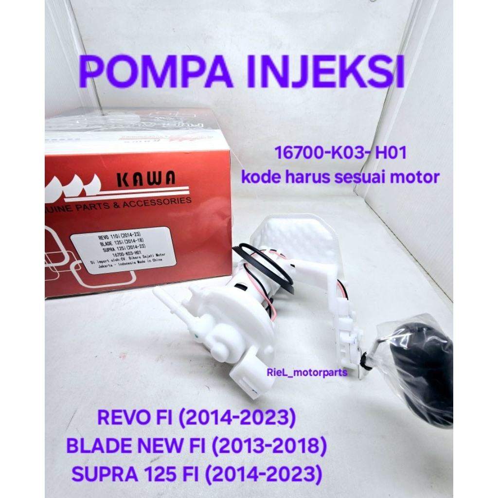 Pompa Injeksi (KW) REVO FI / BLADE NEW FI / SUPRA X 125 FI INJEKSI K03 fuel pump pompa minyak KAWA