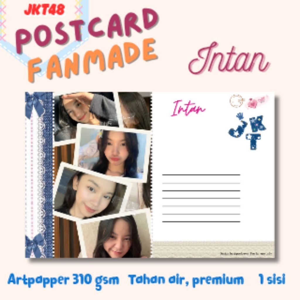 

Postcard Kartu Ucapan Fanmade JKT48 - INTAN Series Koleksi Edisi Spesial – Doff Finish 310gsm