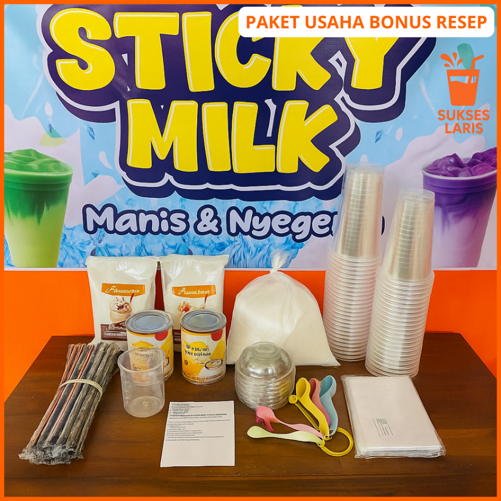 

STICKY MILK PAKET USAHA | BUBUK MINUMAN STICKY MILKY | MILK STICKY