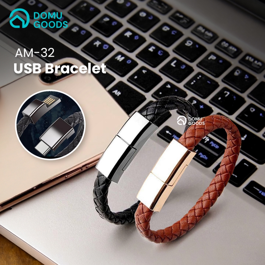 DOMU USB Bracelet - Gelang Charger / Gelang USB / Cable Charger Hp / Kabel Data Charger Type C / Gel
