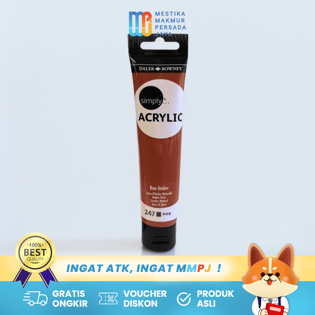 

Daler Rowney Simply Acrylic Paint - Cat Akrilik Raw Umber 75 Ml 126975247