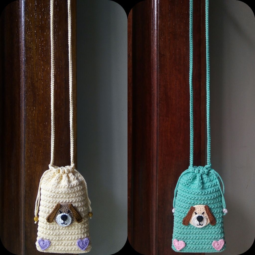 Tas rajut HP/Tas rajut selempang/Tas rajut handmade