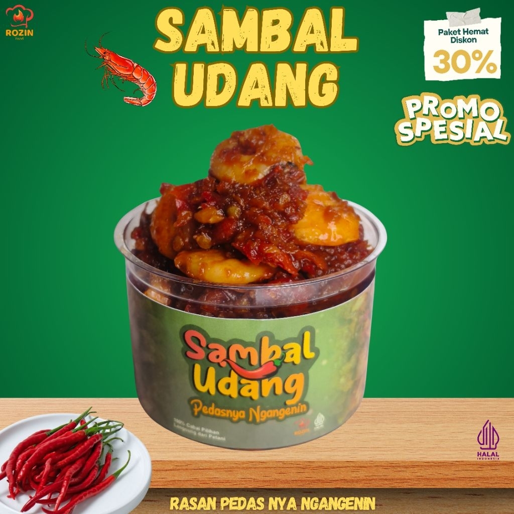 

Sambal Udang, Sambal Pedas, Pedas enas, Sambal Termurah, Halal 150 gram