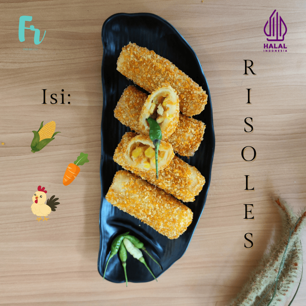 

Fresh Co. Risoles Goreng / Frozen / Rougut Sayur Premium Halal & Tanpa Pengawet Isi 5 & 10 PCS
