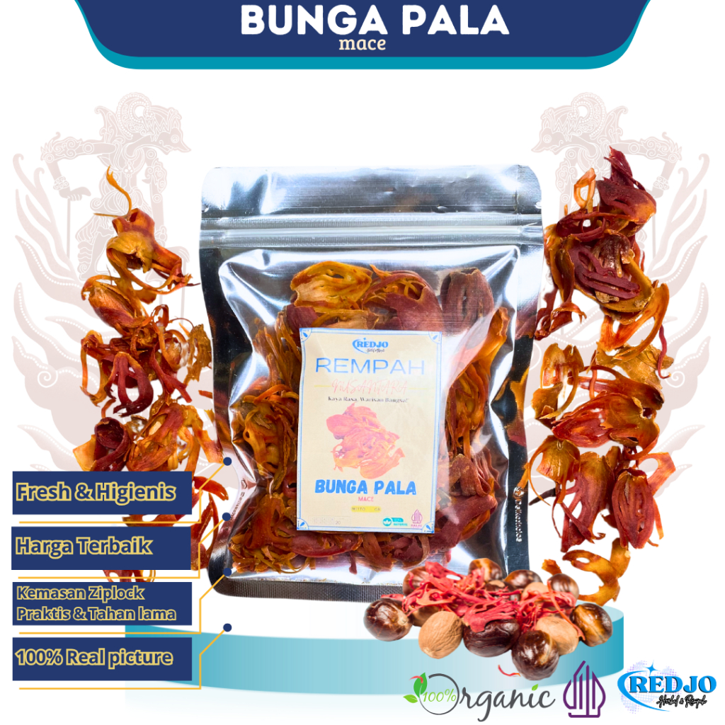 

Bunga Pala Kembang Pala Fuli Sempra Kering 1Kg Mace Redjo Rempah Nusantara Premium Quality