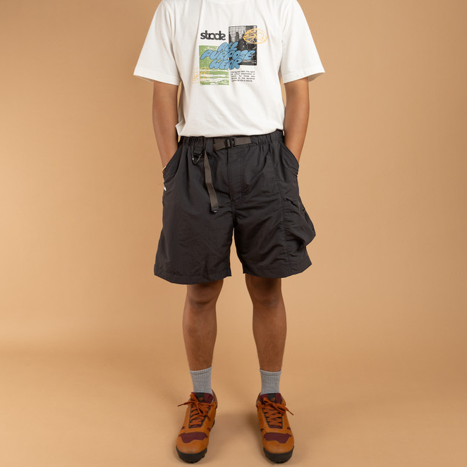 Stads Celana Pendek Kargo Short Pants Cargo Outdoor Joging Treking Hiking Crinkle Tundra 01 Black