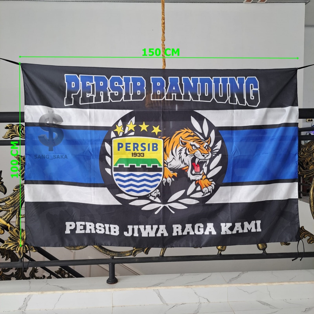 BENDERA PERSIB BANDUNG BINTANG 4 FULL PRINTING UKURAN BESAR