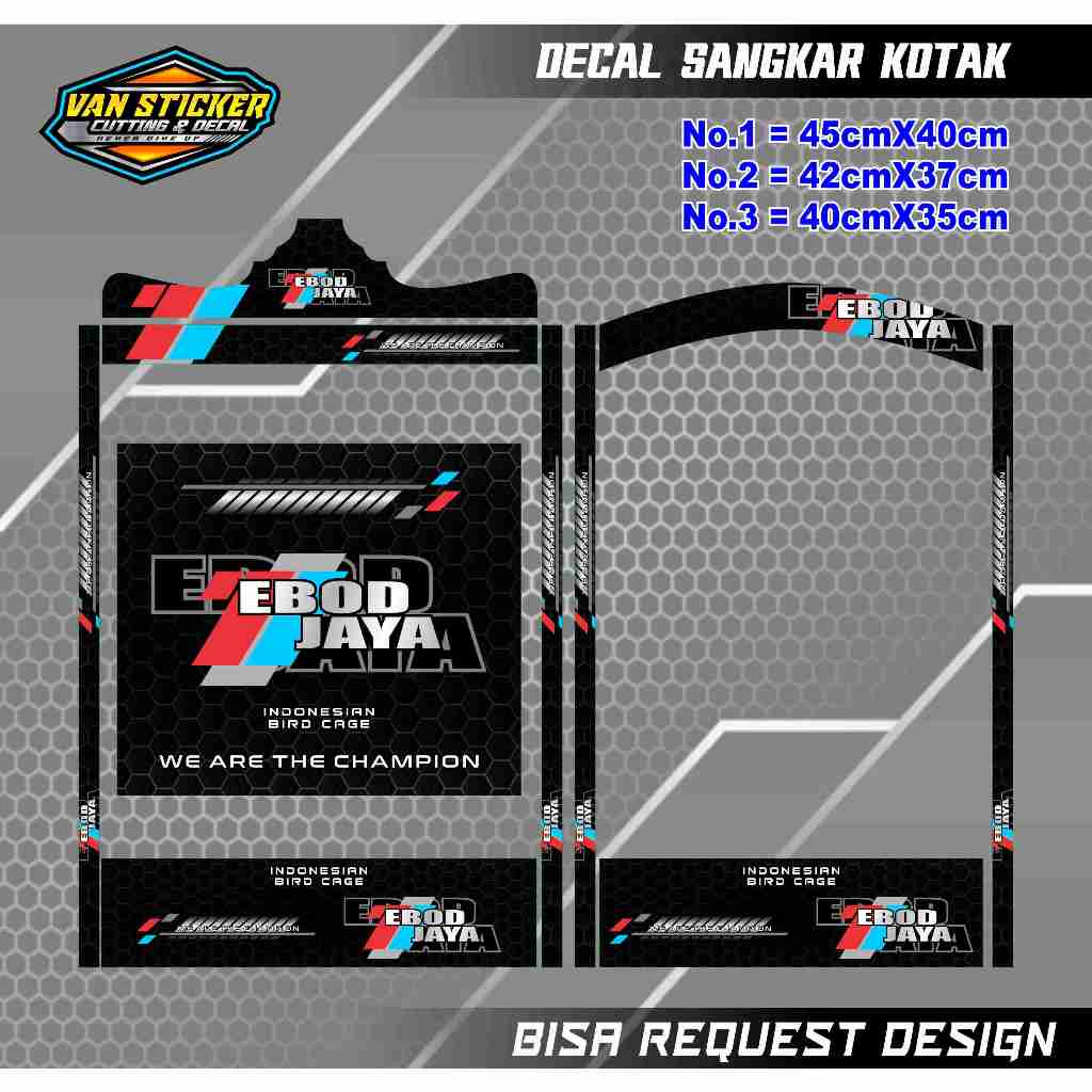 decal sangkar ebod bird