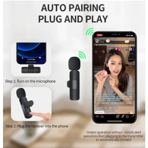 Best - K8 Microphone Mic Clip On Youtuber Wireless Usb/Mic Youtuber bluetooth
