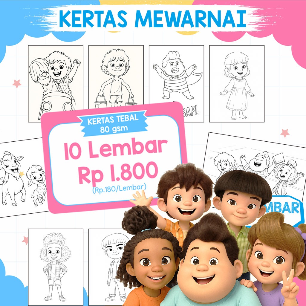 

Kertas10pcs lembar A5 mewarnai coloring worksheet