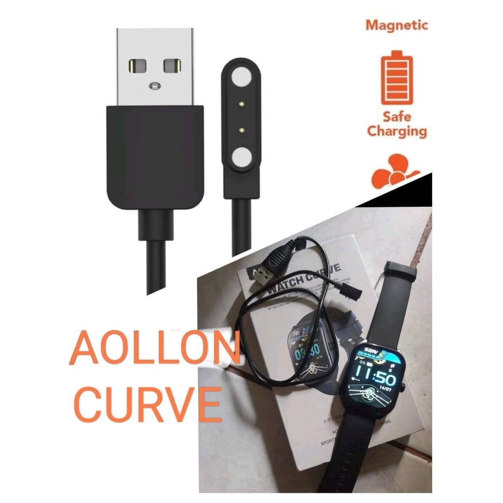 Aollon Watch CURVE2 Curve Smart Watch Kabel Charger Smartwatch Aolonn CURVE 2 Magnetic 2 Pin