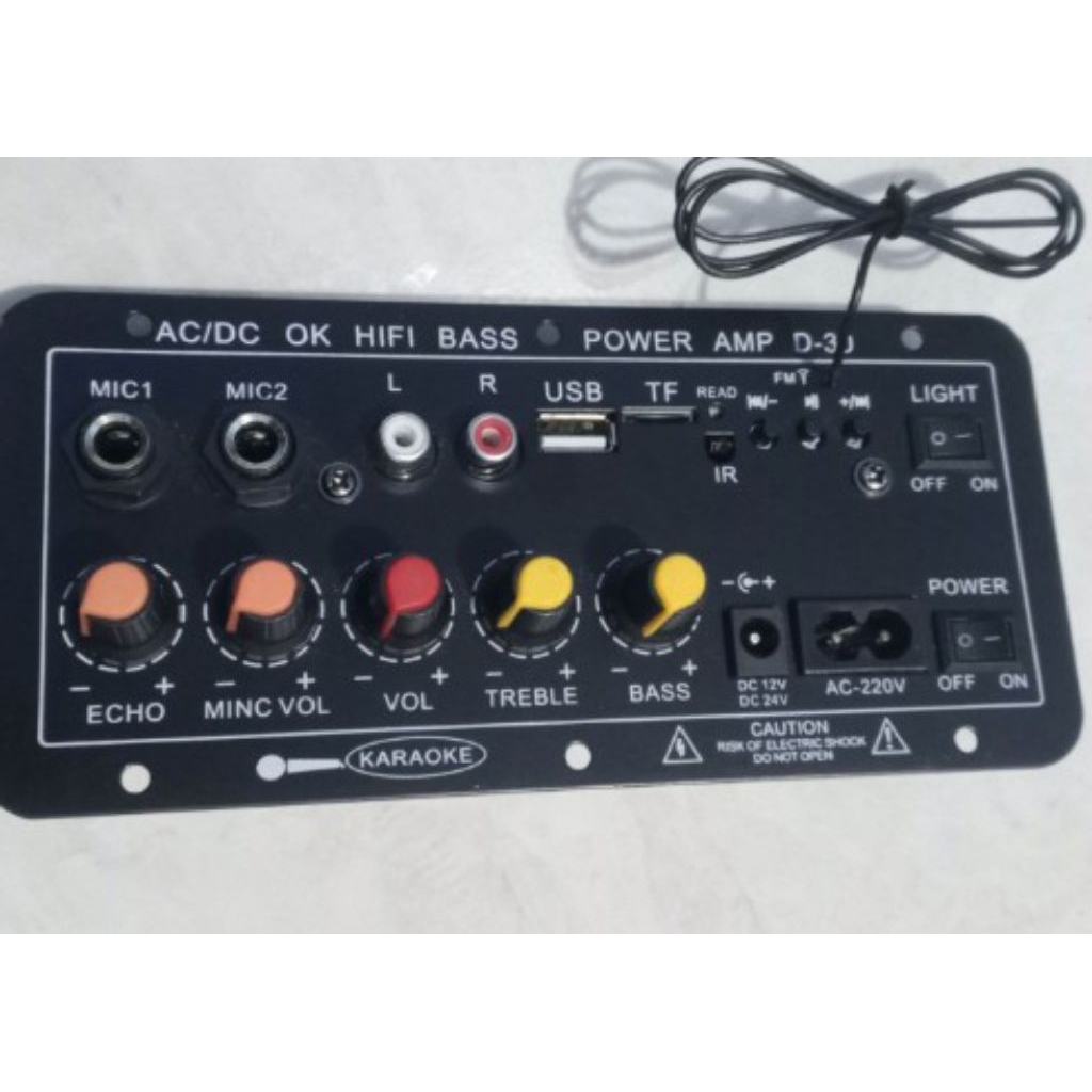 Ampli Modul Karaoke Digital Led indikator Music Box Mixer saklar potensio Echo Mic Double mic Memory