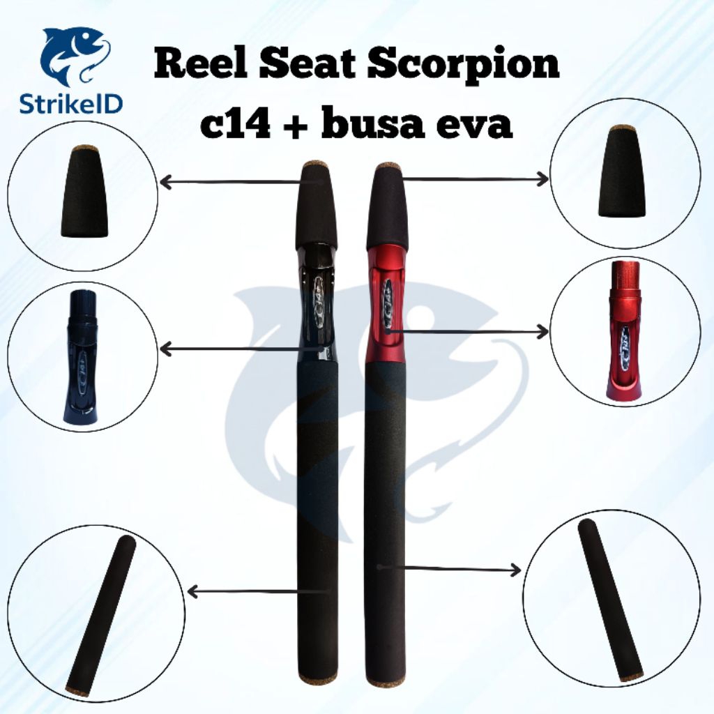 Handle Joran Pancing Reel Seat Scorpion CI4+ Grip Busa EVA Hard Premium Custom