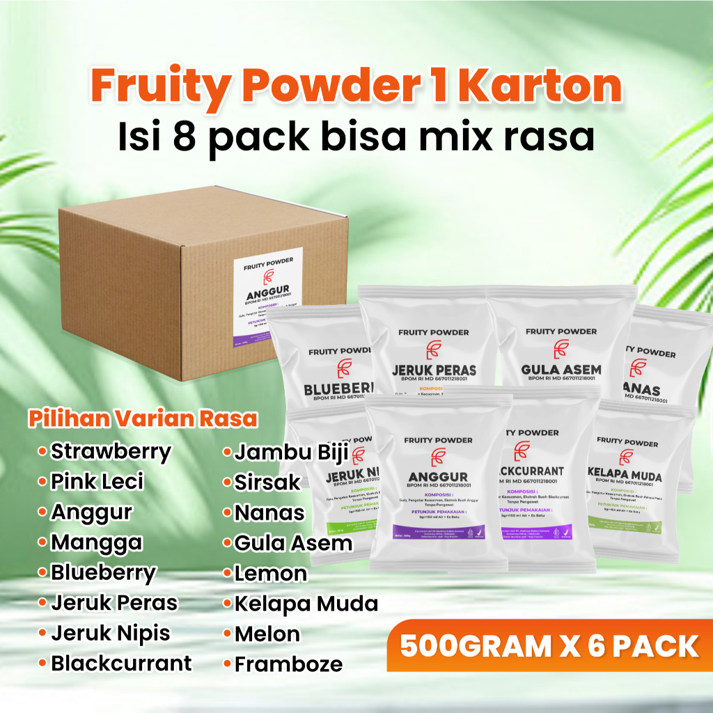 

Serbuk Minuman Rasa Buah 1 Karton | Powder Minuman | Bubuk Minuman Rasa Buah Segar