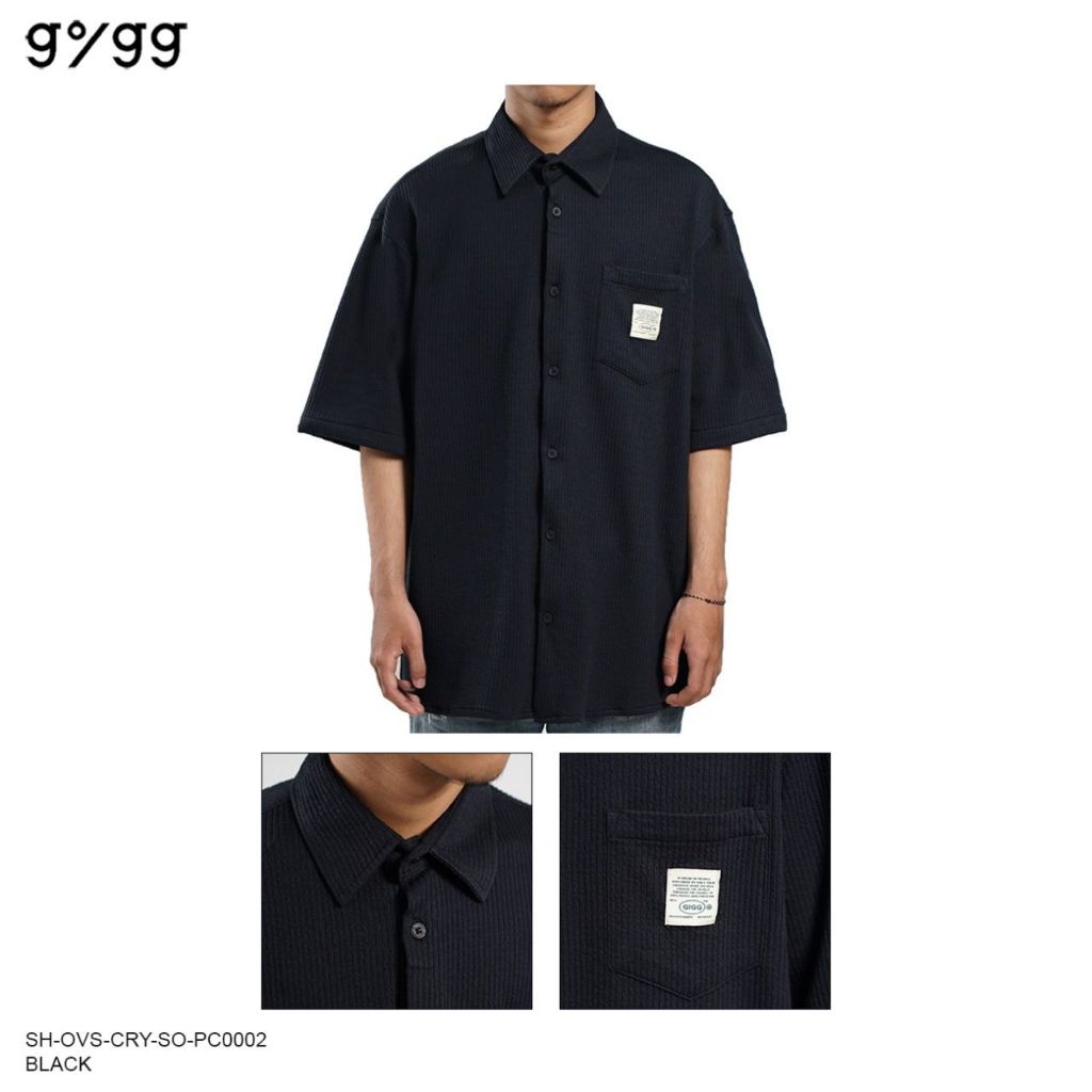 GIGG -  Kemeja Lengan Pendek Corduroy Oversize - Gigg - Black