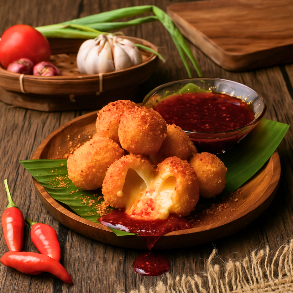

Cemilan Pedas Mozzarella | Cimolava Crispy Jumbo Lumer Isi 20 + Bonus Chili Oil