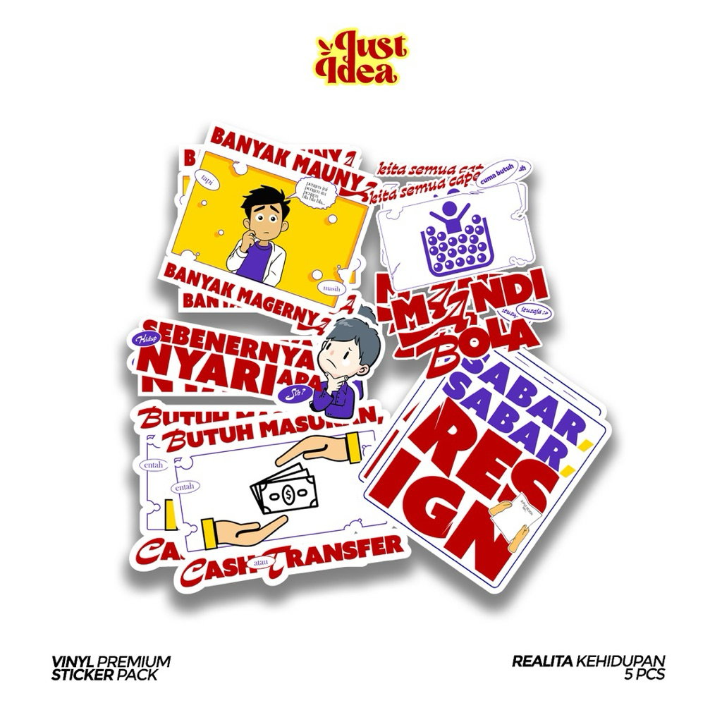 

STICKER PACK REALITA KEHIUDAPAN VINYL WATERPROOF GLOSY - STICKER LAPTOP HELM HANDPHONE KACA LEMARI