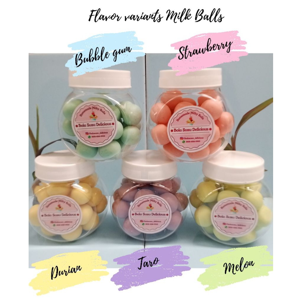 

Bola-Bola Susu Delicious varian rasa / Netto 135 gram